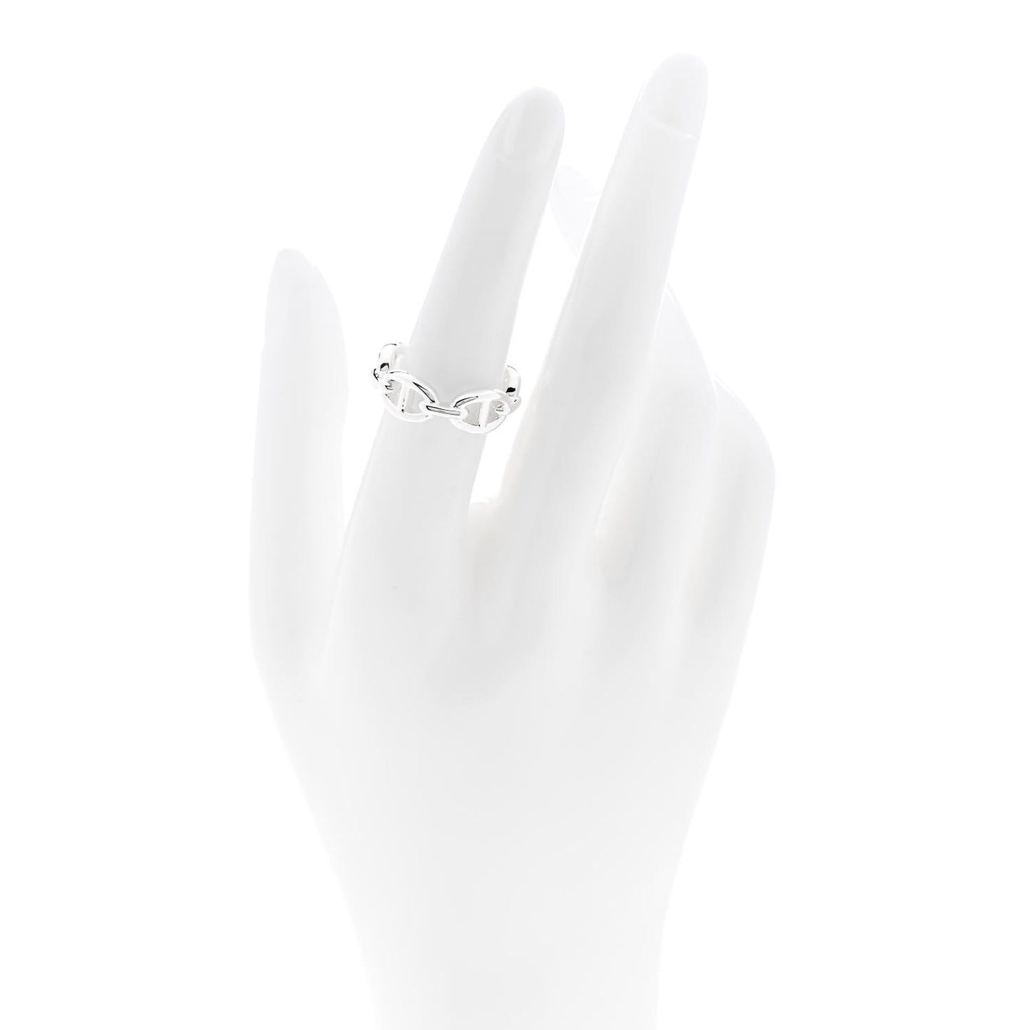 Sterling Silver PM Chaine d'Ancre Enchainee Band Ring 53 6.5