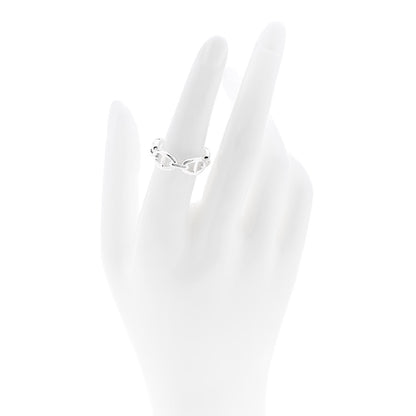 Hermes Sterling Silver PM Chaine d'Ancre Enchainee Band Ring 53 6.5 2 of 9