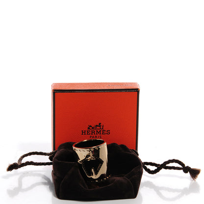 Hermes Permabrass Tete de Cheval Horse Charm Scarf Ring 5 of 5