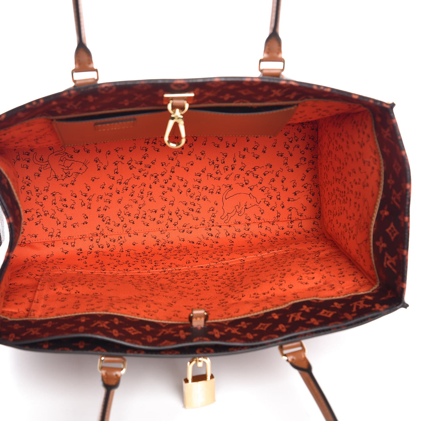 Calfskin Catogram City Steamer Cabas XXL Orange Marron