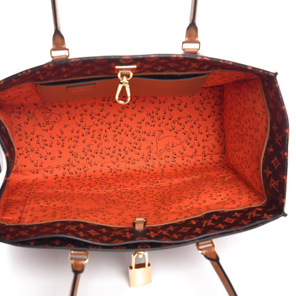 Louis Vuitton Calfskin Catogram City Steamer Cabas XXL Orange Marron 6 of 10