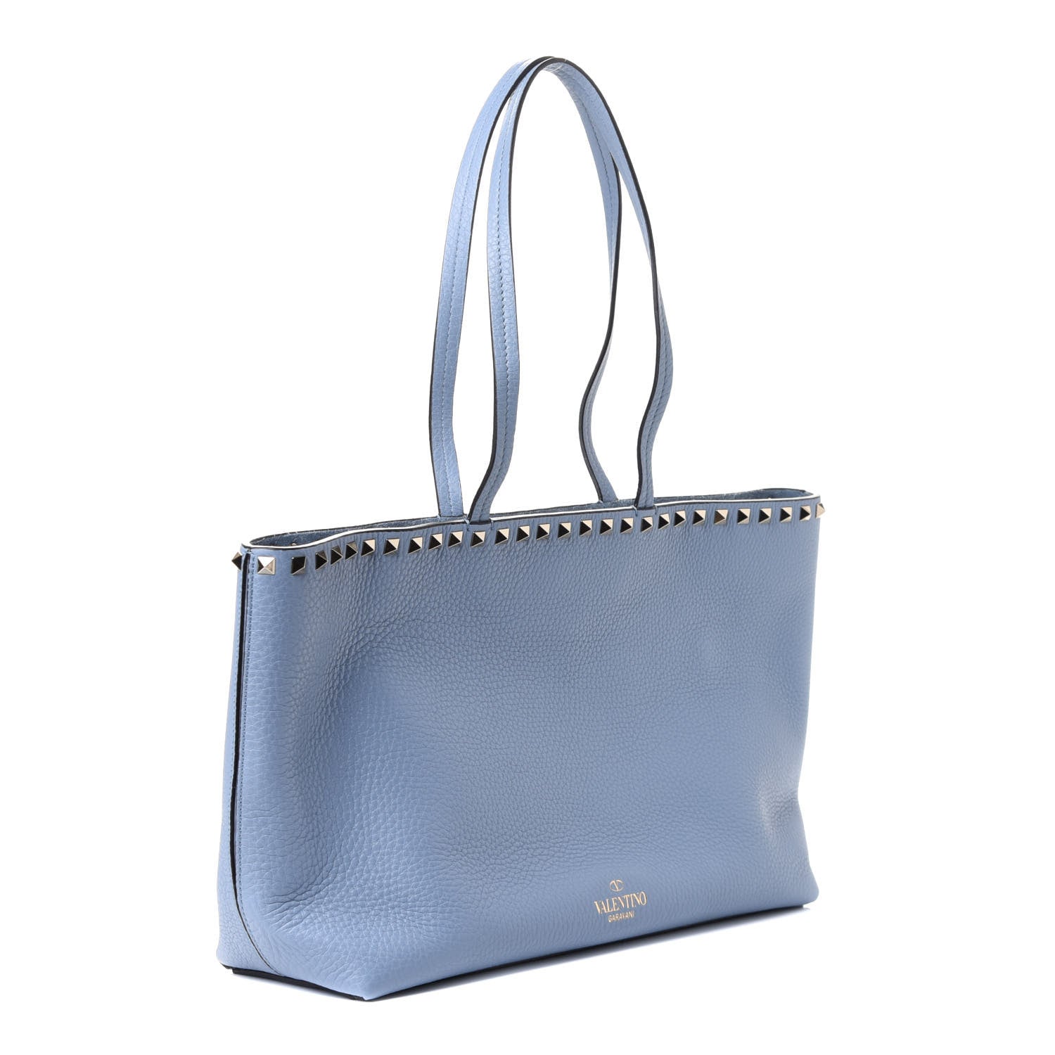 Valentino Garavani Grained Calfskin Small Rockstud Shoulder Tote Niagara 2 of 4