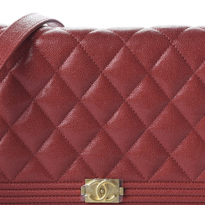 Chanel Caviar Quilted Boy Wallet On Chain WOC Red 10 of 11