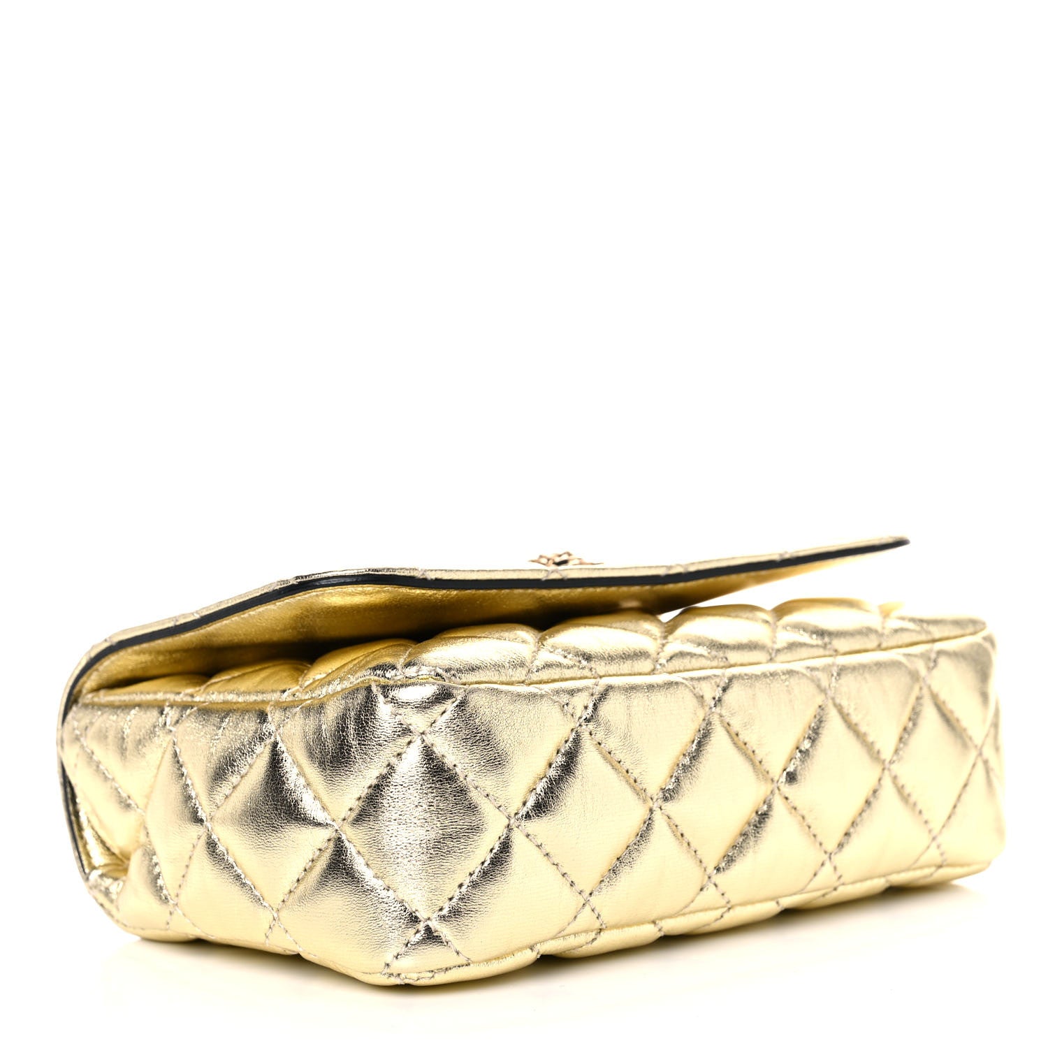 Versace Metallic Nappa Quilted Small Medusa Chain Crossbody Gold 4 of 10