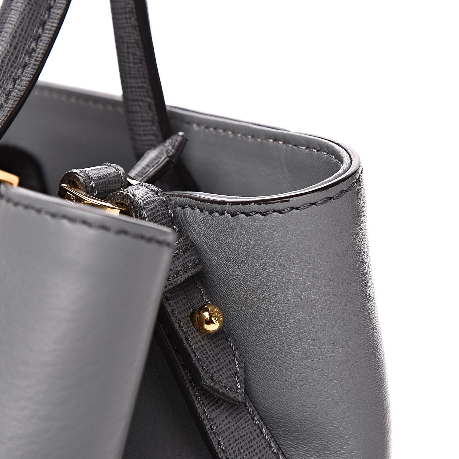 Fendi Vitello Elite Petite 2Jours Tote Grigio Grigio Chiaro 11 of 11