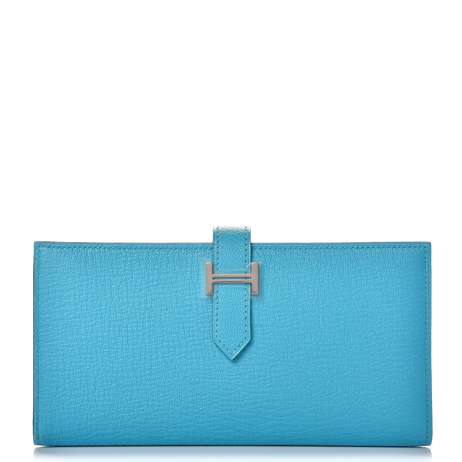 Hermes Chevre Mysore Bearn Gusset Wallet Bleu Azteque 1 of 8