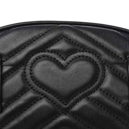 Gucci Calfskin Matelasse GG Marmont Belt Bag 85 34 Black 9 of 12