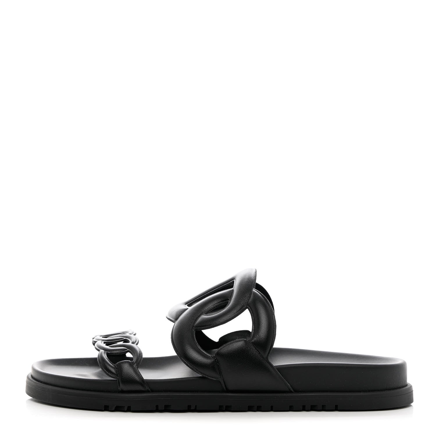 Hermes Nappa Womens Extra Sandals 38.5 Black 1 of 9