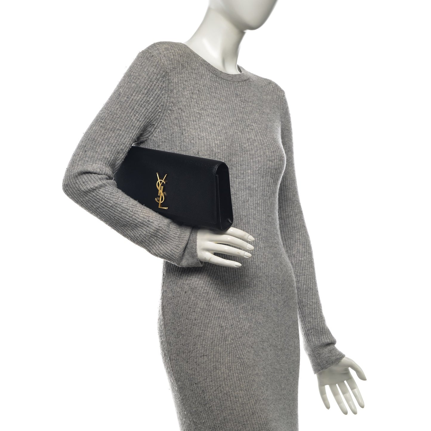 Grain De Poudre Monogram Cassandre Clutch Black