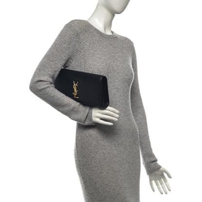 Saint Laurent Grain De Poudre Monogram Cassandre Clutch Black 2 of 8