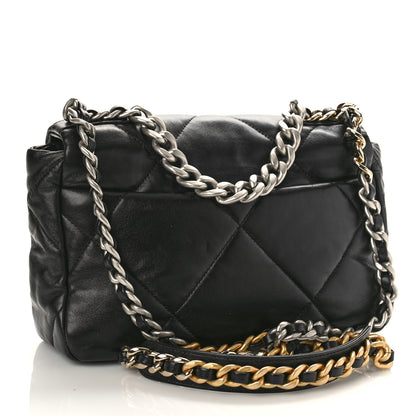 Chanel Shiny Goatskin Quilted Medium Chanel 19 Flap Black 3 of 9