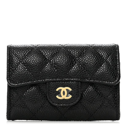 Chanel Caviar Quilted Flap Card Holder Wallet Black 1 of 8