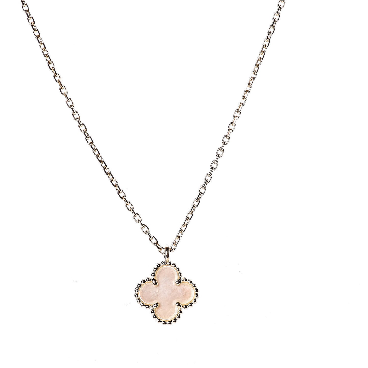 18K Yellow Gold Mother of Pearl Sweet Alhambra Pendant Necklace