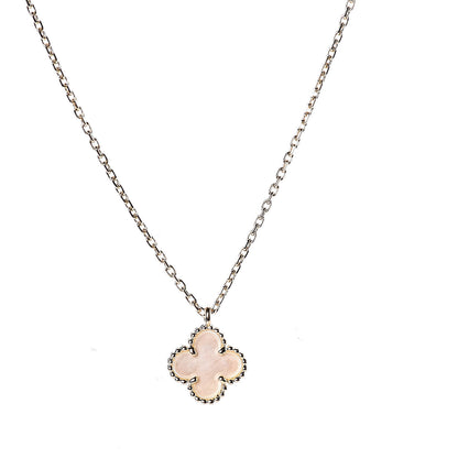 Van Cleef & Arpels 18K Yellow Gold Mother of Pearl Sweet Alhambra Pendant Necklace 4 of 7