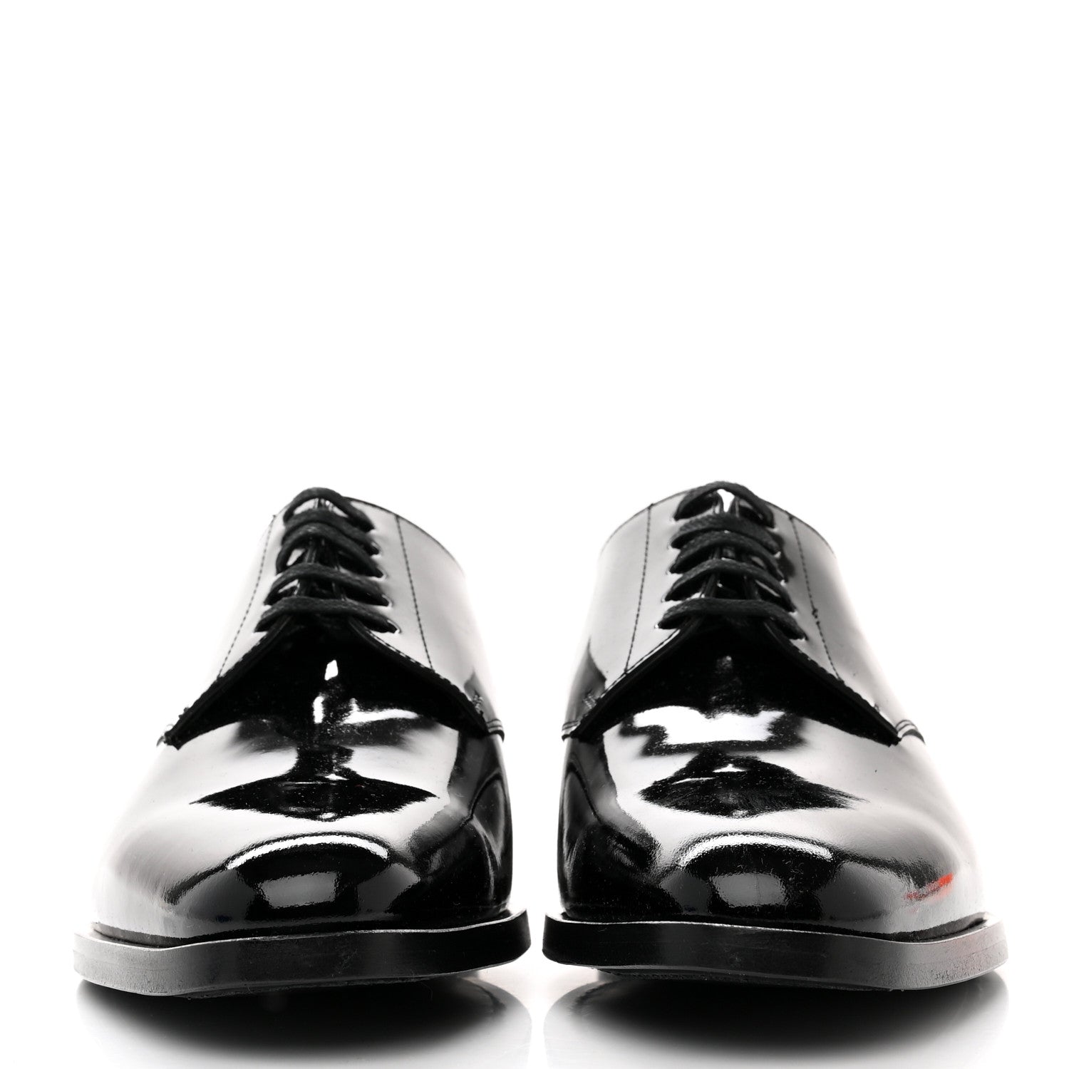 Saint Laurent Patent Calfskin Mens Derby Lace Up Shoes 36.5 Black 2 of 8