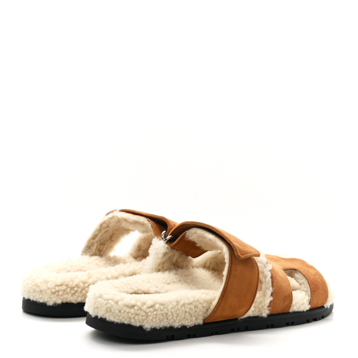 Suede Goatskin Woolskin Womens Chypre Sandals 36 Naturel Ecru