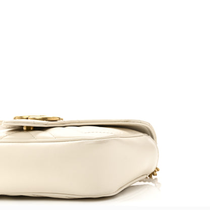 Gucci Calfskin Matelasse Super Mini GG Marmont Shoulder Bag White 10 of 10