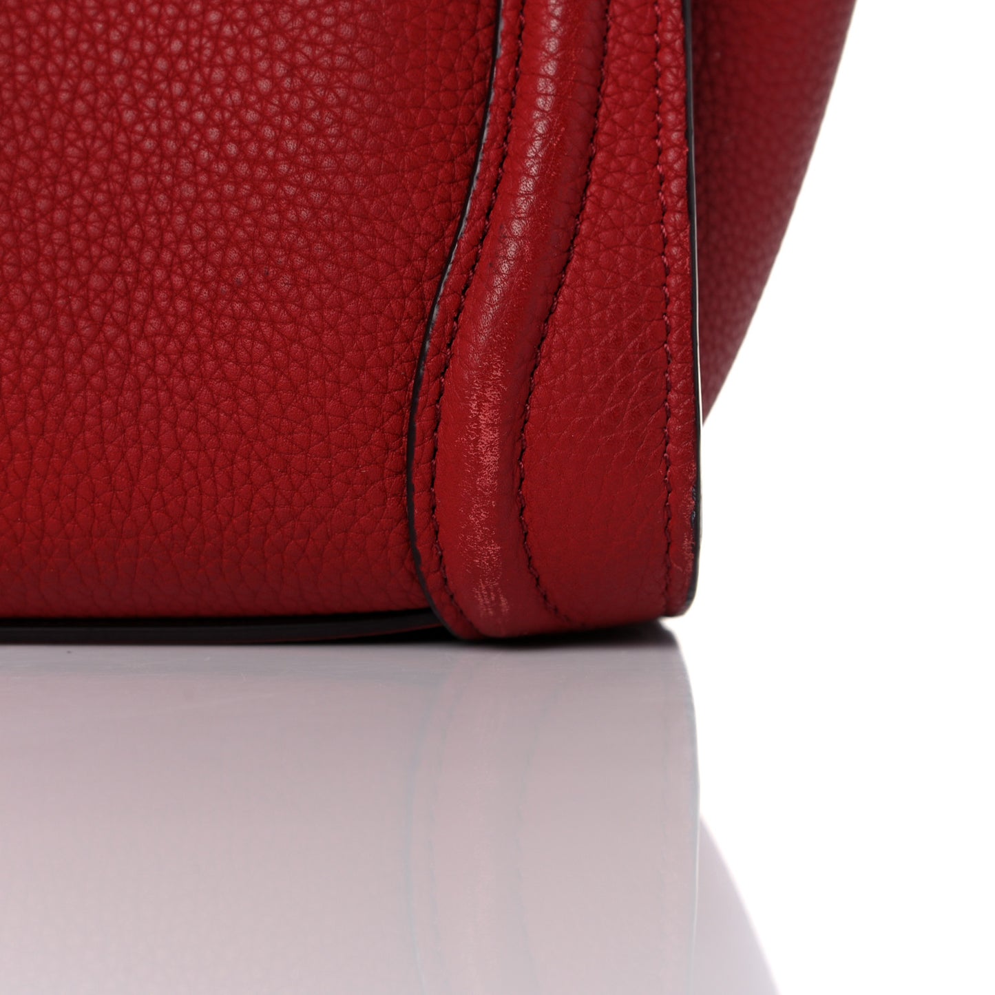 Drummed Calfskin Nano Luggage Red