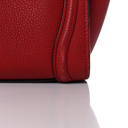 Celine Drummed Calfskin Nano Luggage Red 17 of 27