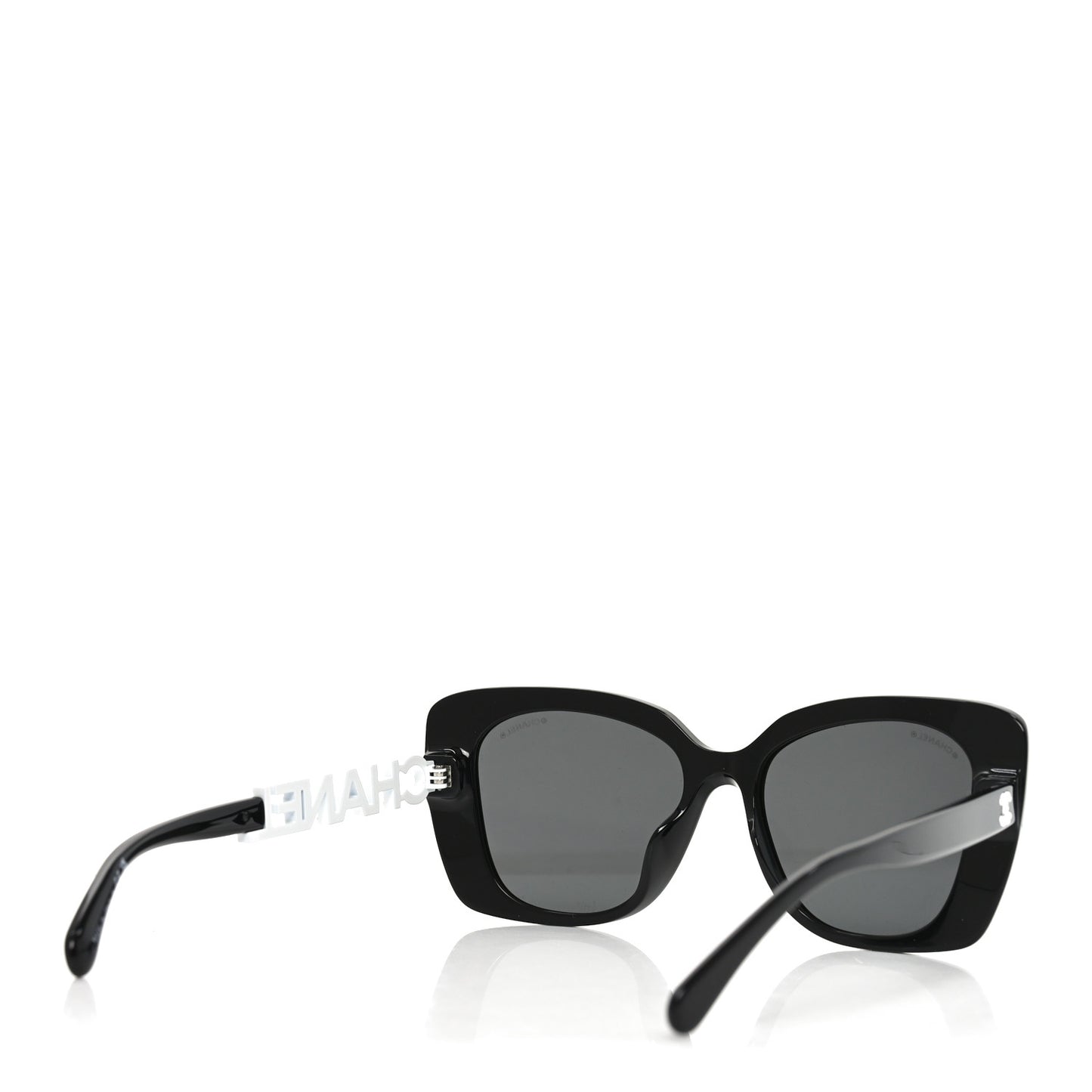 Acetate Strass Square Sunglasses 5422-B-A Black White