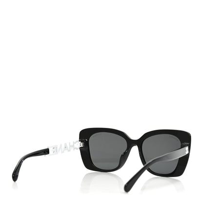 Chanel Acetate Strass Square Sunglasses 5422-B-A Black White 4 of 7