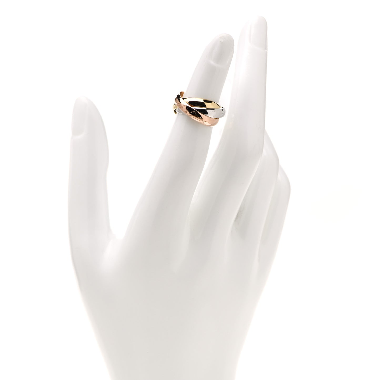 18K Pink Yellow White Gold Classic Les Must De Cartier Trinity Ring 48 4.5