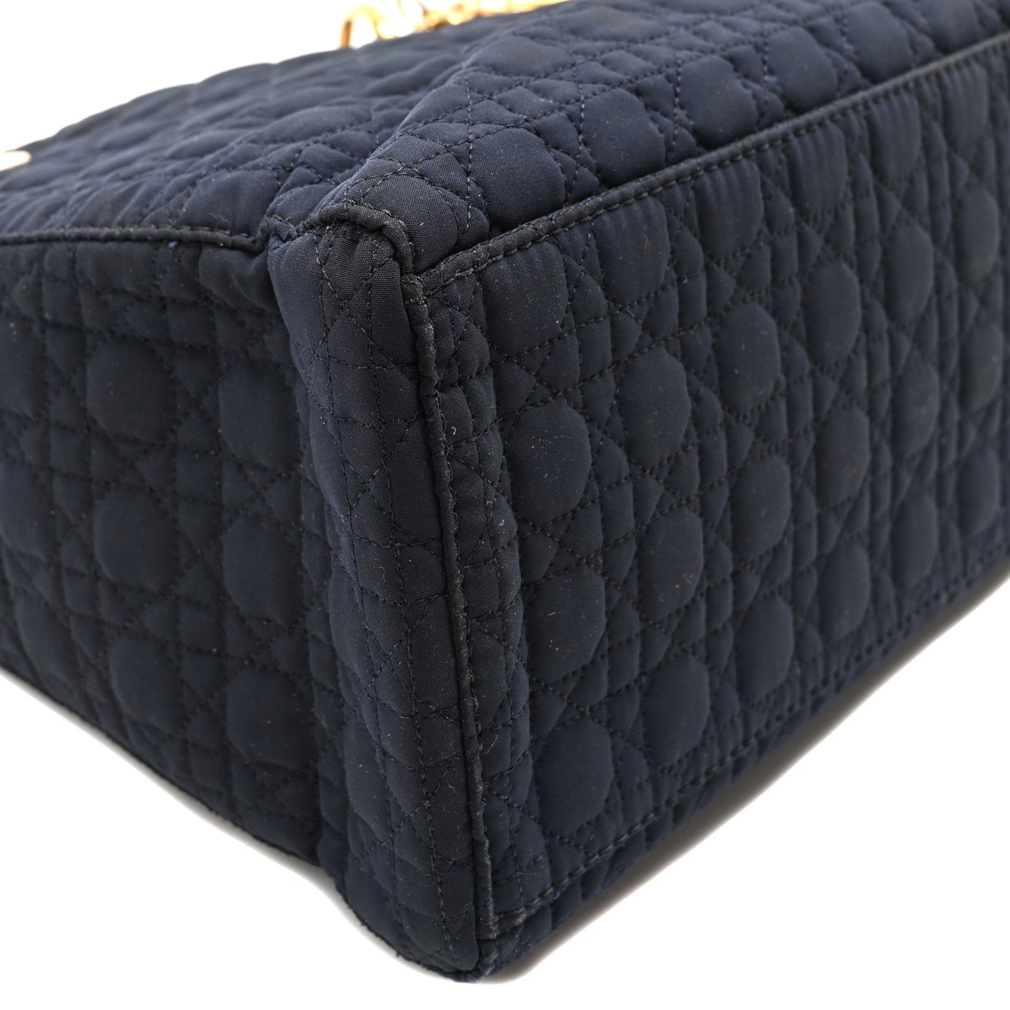 Nylon Cannage Medium Lady Dior Navy Blue