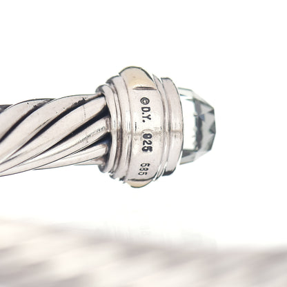 David Yurman Sterling Silver 14K Yellow Gold Prasiolite 7mm Cable Classics Bracelet 4 of 4