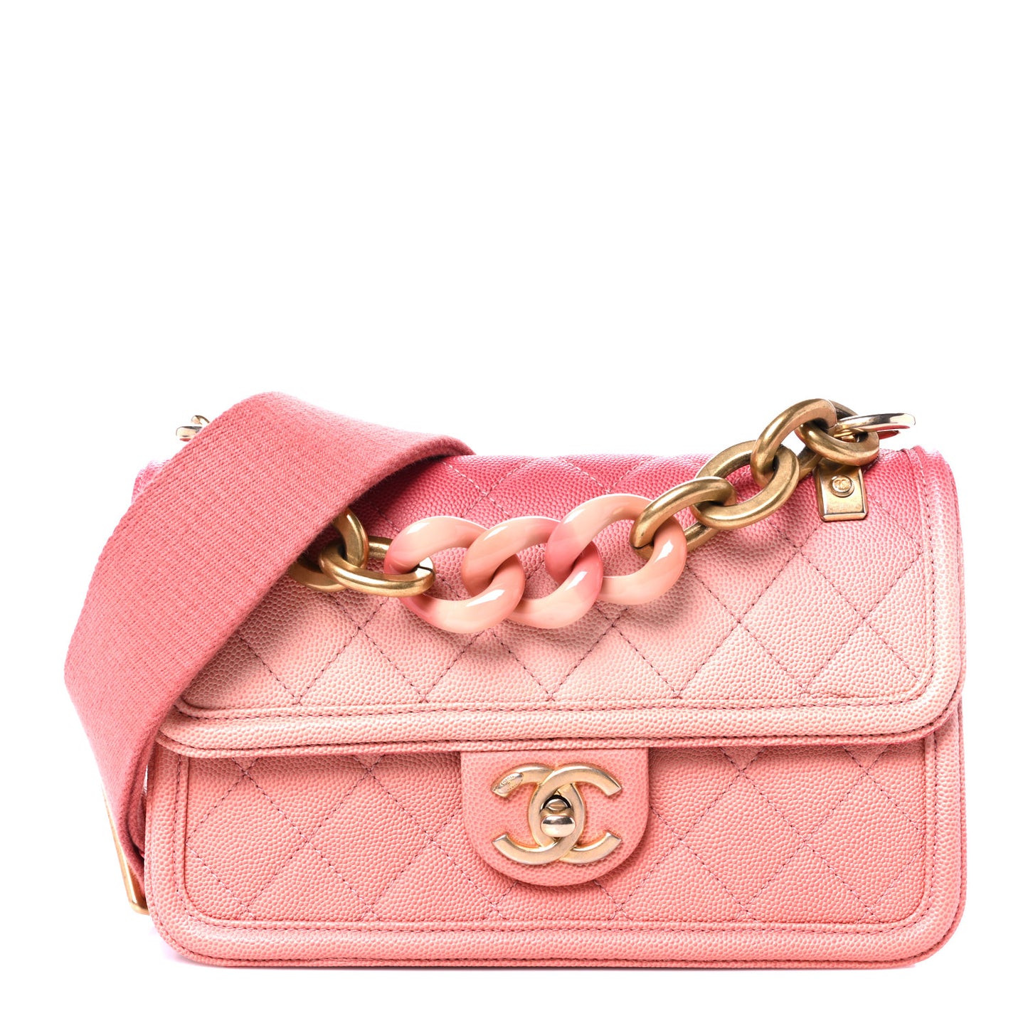 Caviar Quilted Small Sunset On The Sea Flap Coral