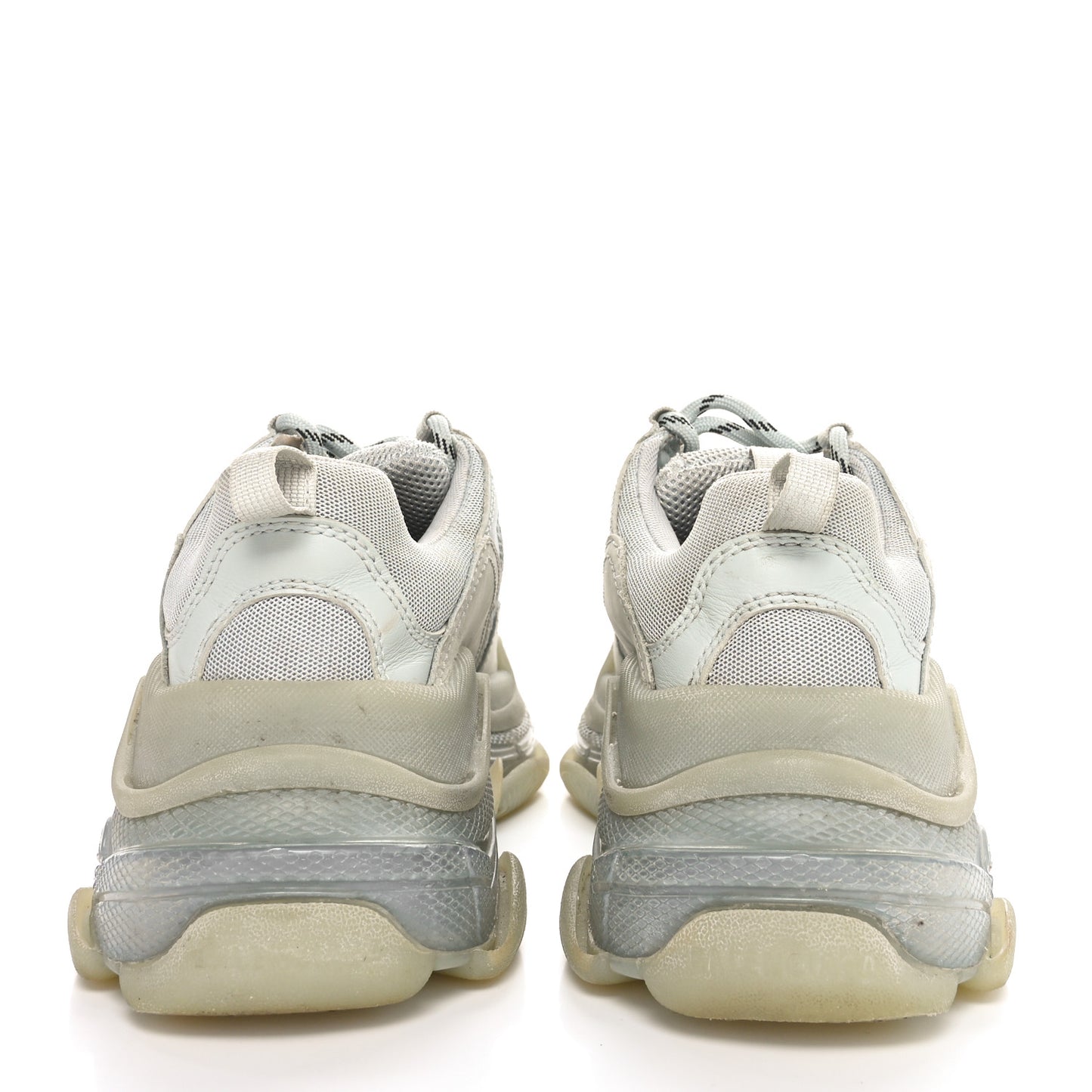 Fabric Mesh Clear Sole Womens Triple S Sneakers 39 Pearl Grey