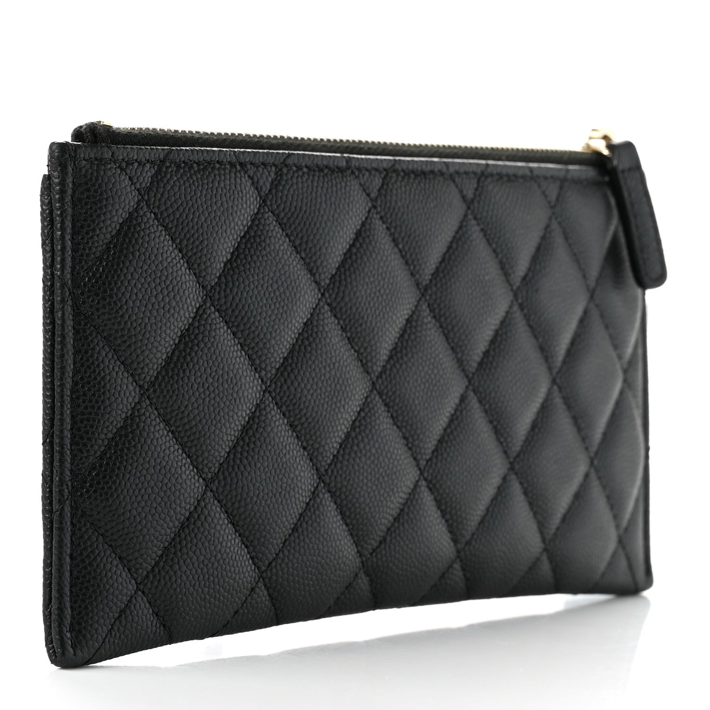 Caviar Quilted Classic Zip Pouch Black