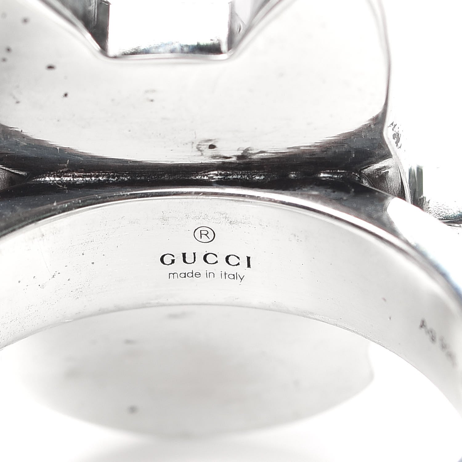Gucci Sterling Silver Enamel Bosco Ring 58 8.25 5 of 6