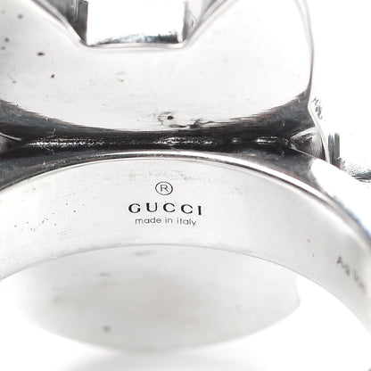 Gucci Sterling Silver Enamel Bosco Ring 58 8.25 5 of 6