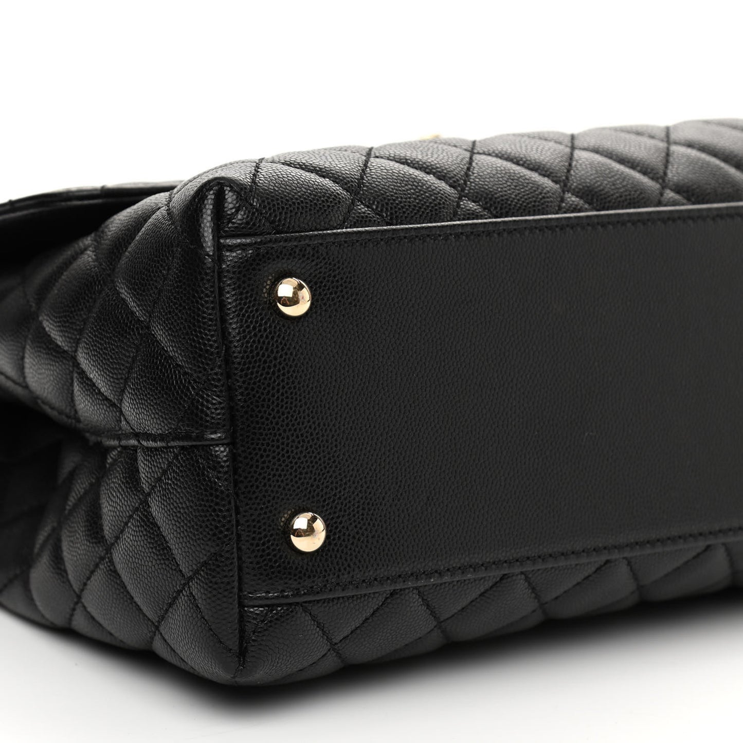 Caviar Quilted Medium Coco Handle Flap Black