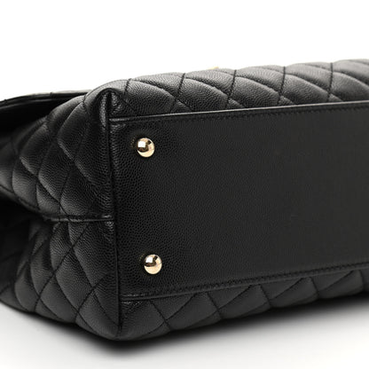 Chanel Caviar Quilted Medium Coco Handle Flap Black 16 of 27