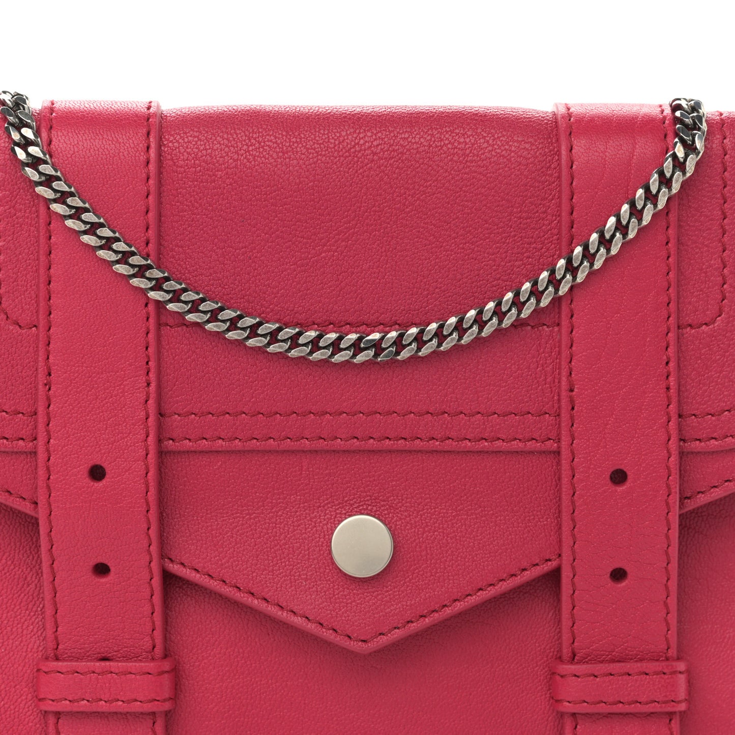 Lambskin PS1 Large Chain Wallet Raspberry