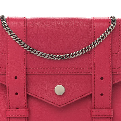 Proenza Schouler Lambskin PS1 Large Chain Wallet Raspberry 7 of 9