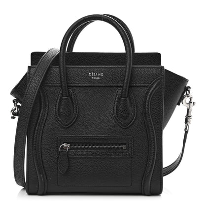 Celine Drummed Calfskin Nano Luggage Black 1 of 9