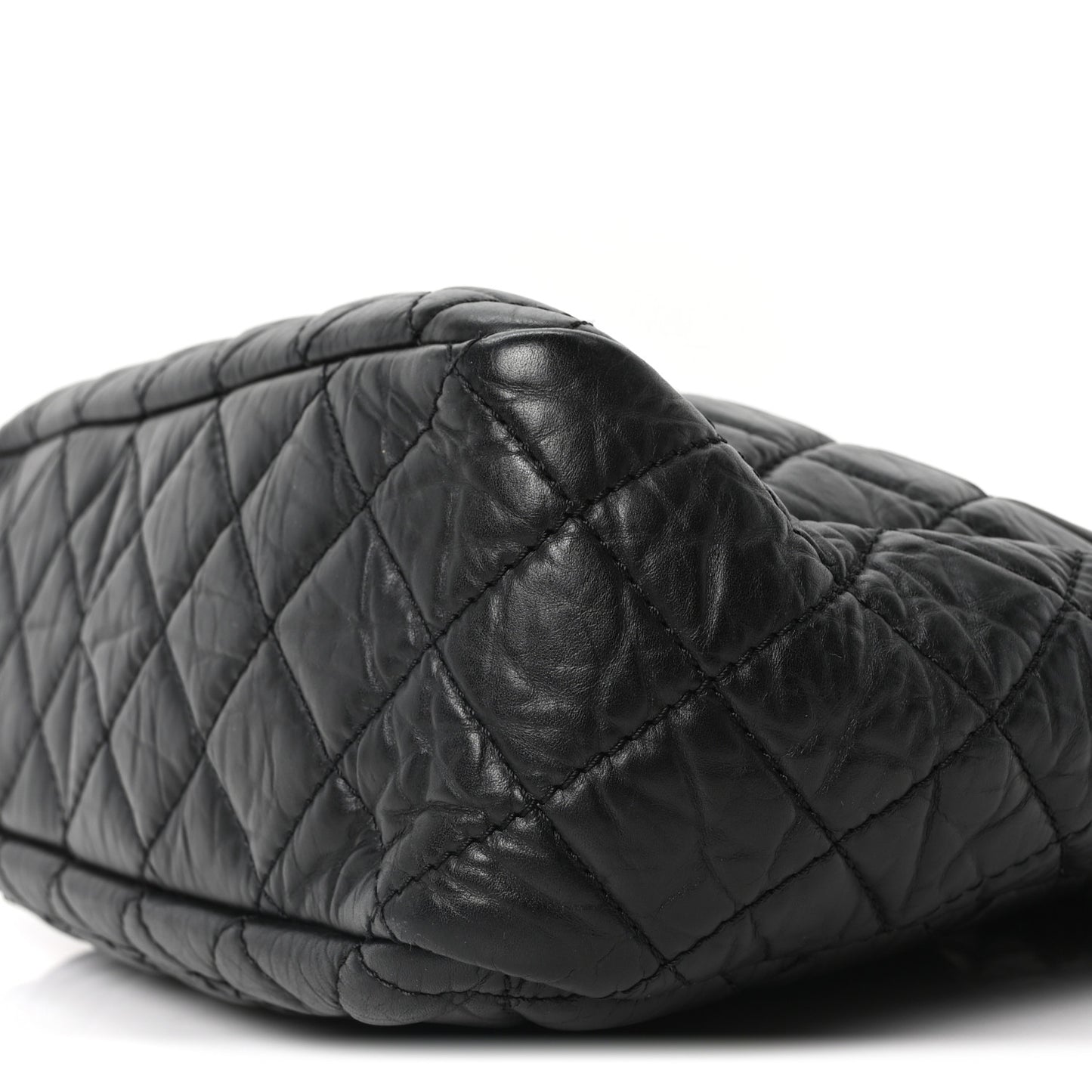 Aged Calfskin Quilted Large Reissue Camera Case Black