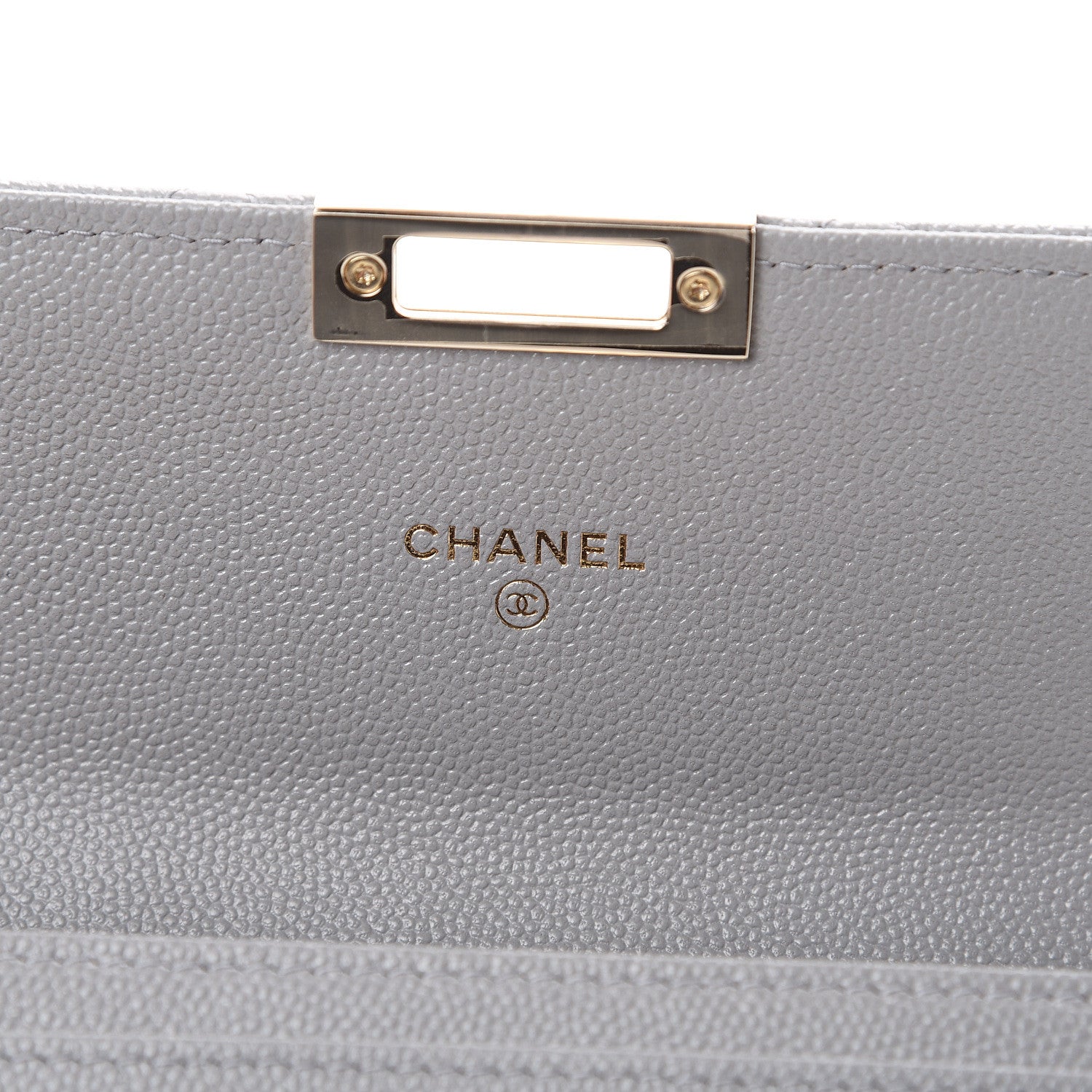 Chanel Caviar Quilted Large Golden Class Gusset Flap Wallet Grey 5 of 9