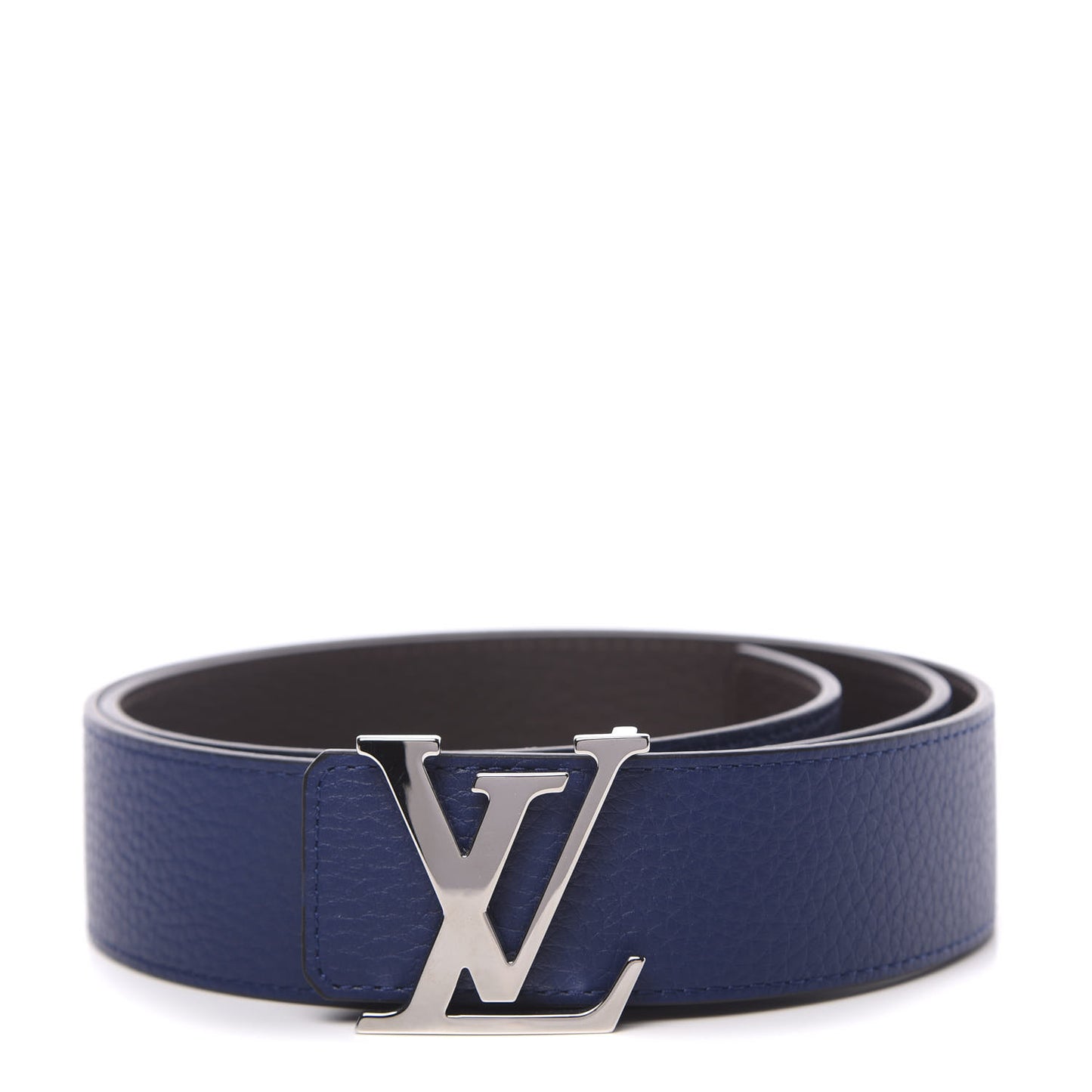 Taurillon Calfskin 30mm LV Initiales Reversible Belt 95 38 Black Navy