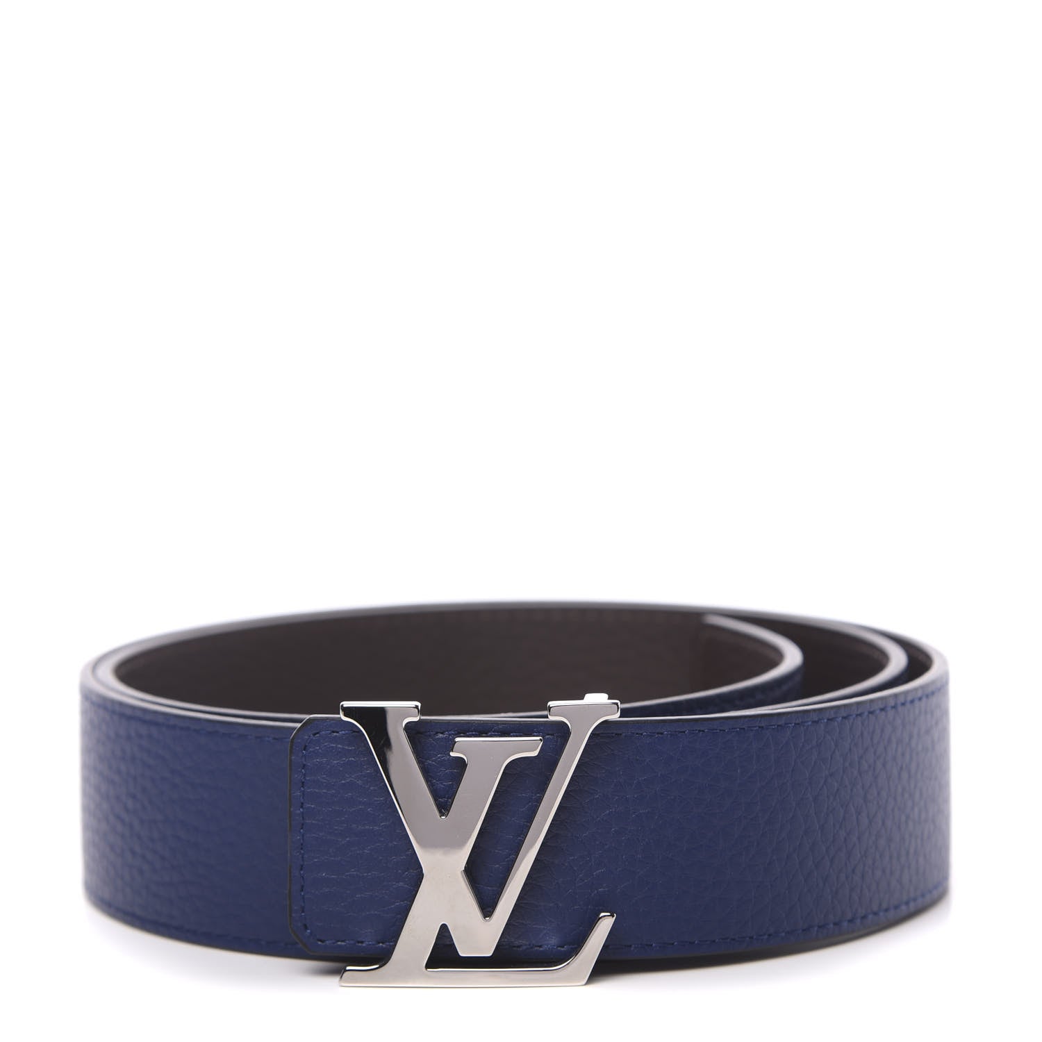 Louis Vuitton Taurillon Calfskin 30mm LV Initiales Reversible Belt 95 38 Black Navy 1 of 5