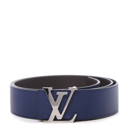 Louis Vuitton Taurillon Calfskin 30mm LV Initiales Reversible Belt 95 38 Black Navy 1 of 5