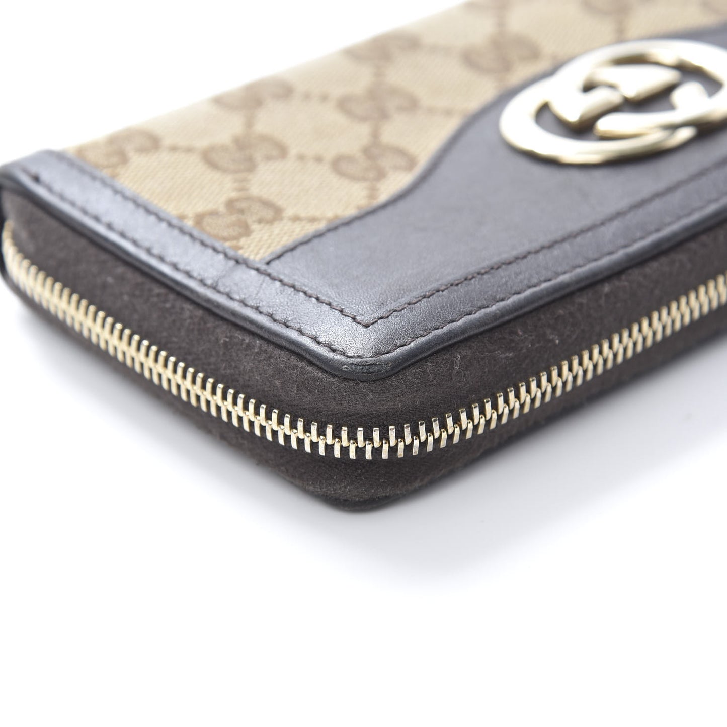 Monogram Margaux Calfskin Sukey Zip Around Wallet Beige Ebony Cocoa