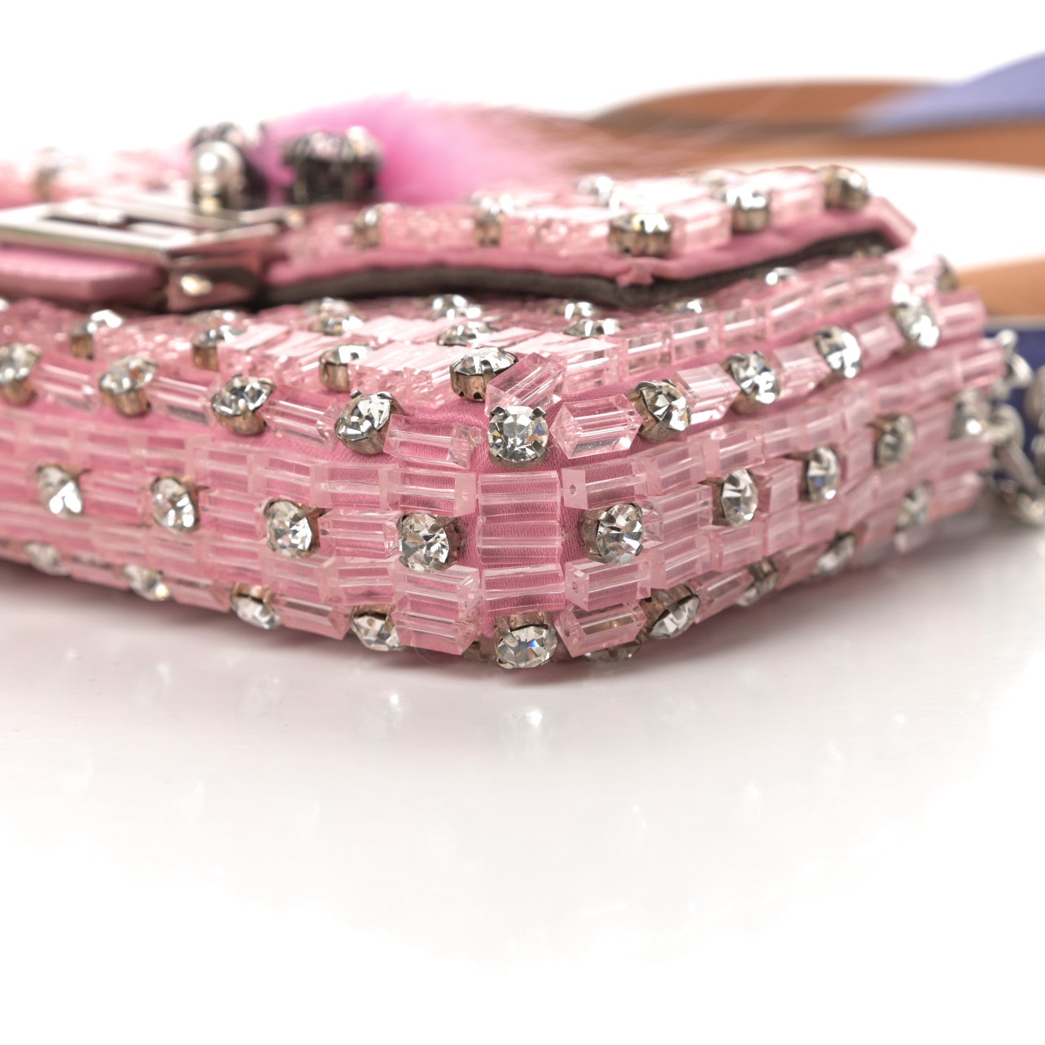 Fendi Crystal Beaded Monster Baguette Belt Bag 95 38 Pink 11 of 12