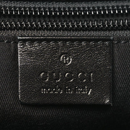 Gucci Monogram Medium Double Buckle Flap Messenger Bag Black 6 of 10