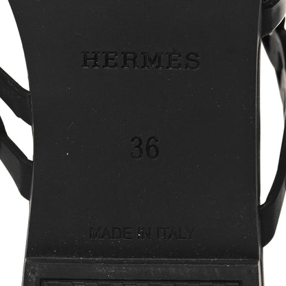 Hermes Rubber Chaine d'Ancre Rivage Sandals 36 Black 6 of 8