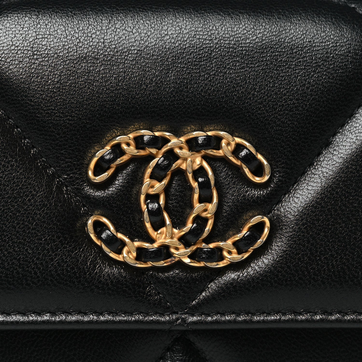 Chanel Lambskin Quilted Chanel 19 Flap Wallet Black 8 of 9