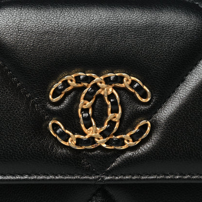 Chanel Lambskin Quilted Chanel 19 Flap Wallet Black 8 of 9