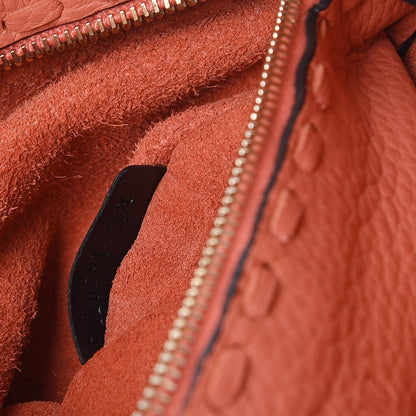 Valentino Garavani Grained Calfskin C-Rockee Fringe Tote Coral 7 of 8